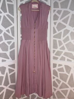 Anthropologie Mauve the Tommie Zip-Front Dress